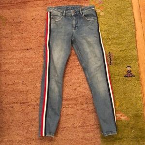 ASOS striped red white and blue jeans